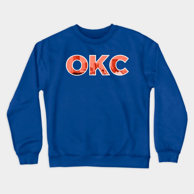 Oklahoma City Thunder OKC Skyline Crewneck Sweatshirt by StupidHead